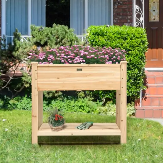 Raised Garden Elevated Wood Planter Box Stand {1}