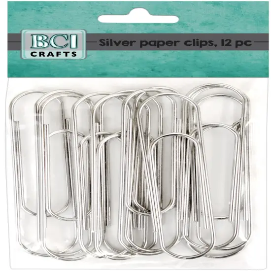 BCI Crafts Jumbo Paper Clips 12/Pkg-Silver {1}