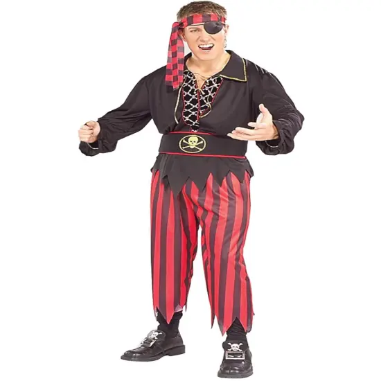 Adult Mens Pirate Ship Crew Matie Captain Costume With Deluxe Lace-Up Shirt {1}