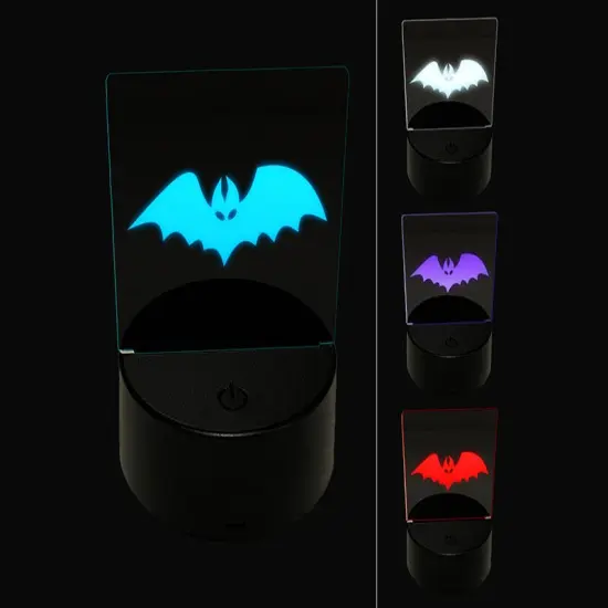 Bat Halloween 3D Illusion LED Night Light Sign Nightstand Desk Lamp {1}