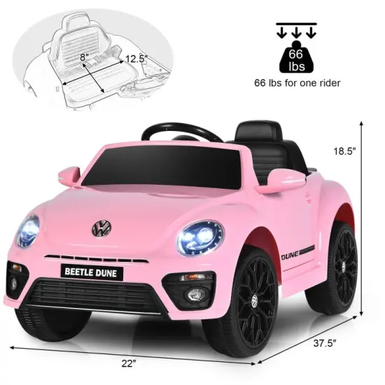 Kids Electric Ride On Car with Remote Control and Led Headlight Ideal Gift for Birthdays or Any Special Festival Pink {2}