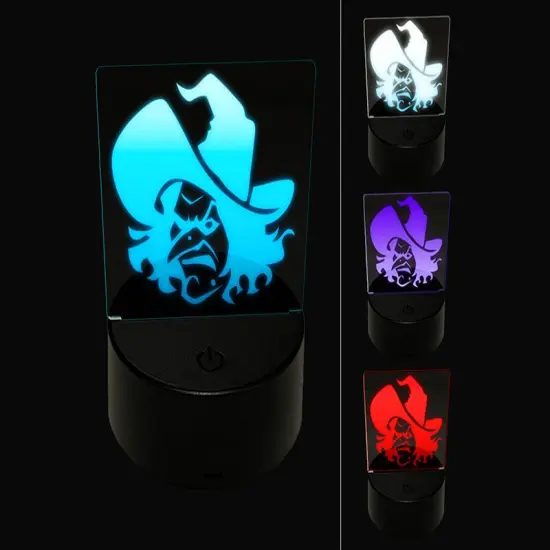 Evil Wicked Witch Scowl Halloween 3D Illusion LED Night Light Sign Nightstand Desk Lamp {1}