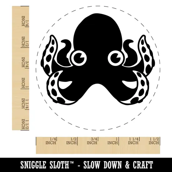 Cute Octopus Self-Inking Rubber Stamp for Stamping Crafting Planners Blue {1}