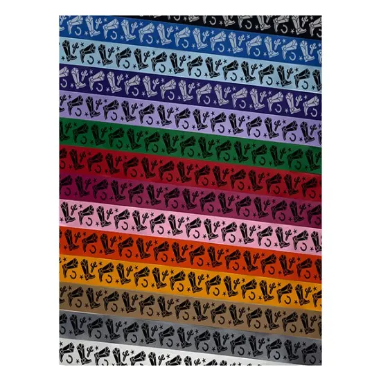 Cowboy Boot Western Satin Ribbon for Bows Gift Wrapping DIY Craft Projects - 1" - 3 Yards Purple Ribbon {1}