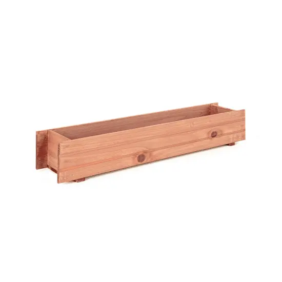 36-Inch Brown Wooden Flower Planter Box for Outdoor Garden Balcony and Home Decoration {2}