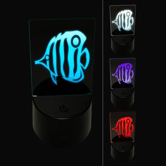 Butterfly Fish 3D Illusion LED Night Light Sign Nightstand Desk Lamp {1}