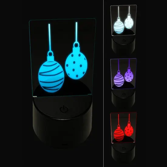 Round Holiday Christmas Ornaments 3D Illusion LED Night Light Sign Nightstand Desk Lamp {1}