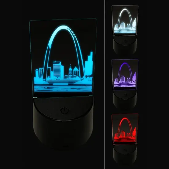 St Louis Gateway Arch Missouri Landmark 3D Illusion LED Night Light Sign Nightstand Desk Lamp {1}