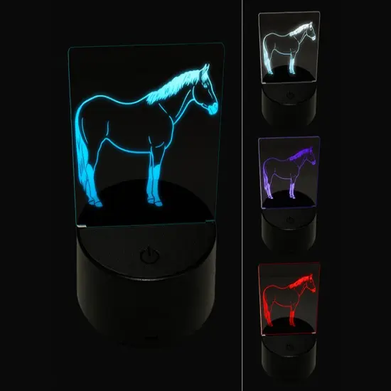 American Quarter Horse Buckskin 3D Illusion LED Night Light Sign Nightstand Desk Lamp {1}