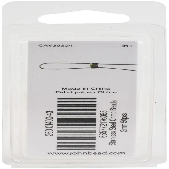 John Bead Stainless Steel Crimp Beads 50/Pkg-2mm {2}