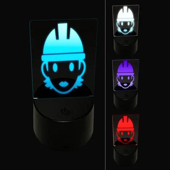 Occupation Construction Worker Builder Woman Icon 3D Illusion LED Night Light Sign Nightstand Desk Lamp {1}