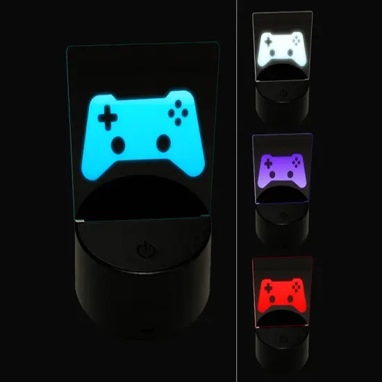 Video Game Controller Icon 3D Illusion LED Night Light Sign Nightstand Desk Lamp {1}