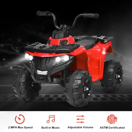 6V Battery Powered Kids Electric Ride on ATV Red {6}