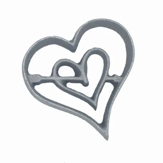 Kitchen Supply 7124 Valentine Heart Rosette Iron, Hand-Cast Aluminum, 3.25 W x 3.25 H x 0.5 D {1}