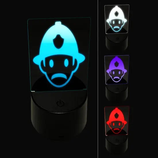 Occupation Firefighter Fire Man Icon 3D Illusion LED Night Light Sign Nightstand Desk Lamp {1}