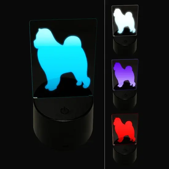 Chow Chow Dog Solid 3D Illusion LED Night Light Sign Nightstand Desk Lamp {1}
