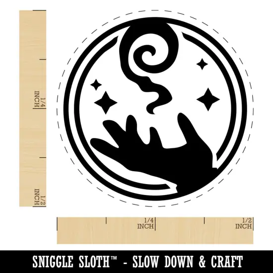 Mage Wizard Magic Spell Self-Inking Rubber Stamp for Stamping Crafting Planners Brown {1}