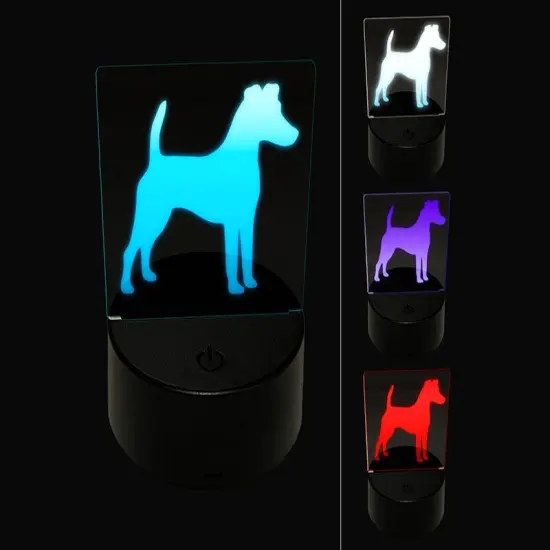Smooth Fox Terrier Dog Solid 3D Illusion LED Night Light Sign Nightstand Desk Lamp {1}