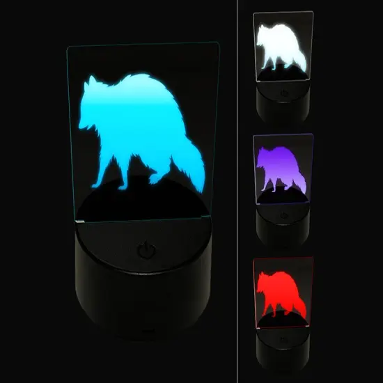 Racoon Walking Solid 3D Illusion LED Night Light Sign Nightstand Desk Lamp {1}