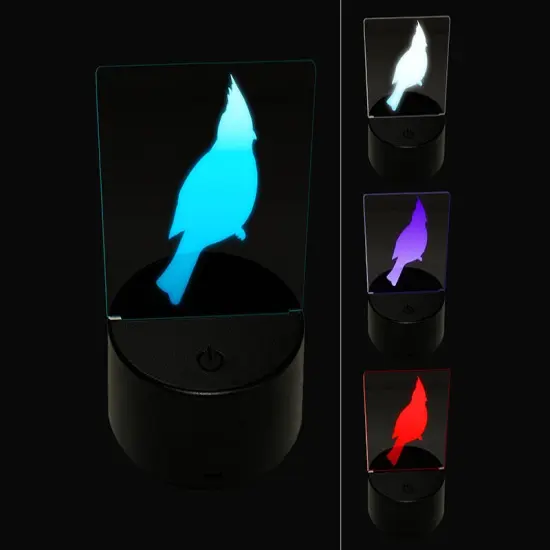 Cardinal Bird Solid 3D Illusion LED Night Light Sign Nightstand Desk Lamp {1}