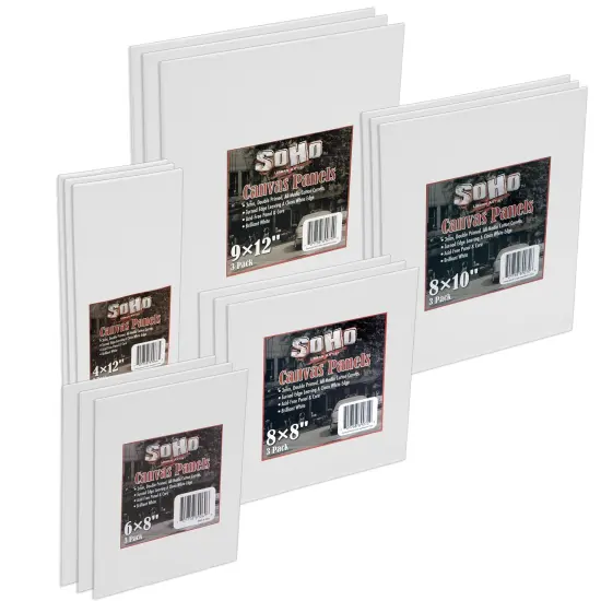 SoHo Urban Artsti Cotton Canvas Panel Multi-Size Bundles - Assorted Sizes {2}