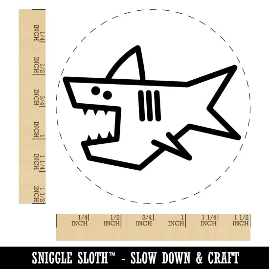 Shark Doodle Self-Inking Rubber Stamp for Stamping Crafting Planners Red {1}