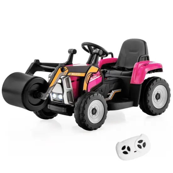 Kids Ride-On Road Roller with Manual and Parental Control Red {9}