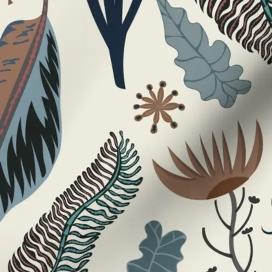 Various Fabrics by the Yard or Fat Quarter Coastal Floral Tropical Wildlife Neutral Cranes Heron Leaves Marsh Bird Blue Jumbo Scale Custom Printed Fabric by Spoonflower {7}