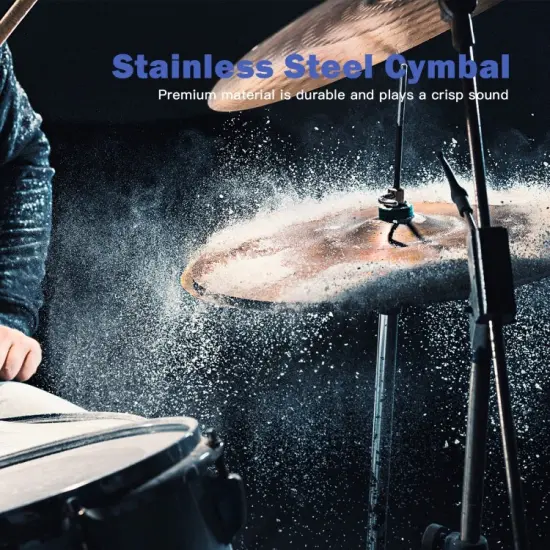 Junior Drum Set with 5 Drums Black {5}