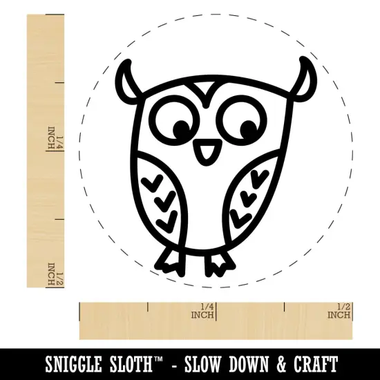 Wary Owl Self-Inking Rubber Stamp for Stamping Crafting Planners Yellow {1}
