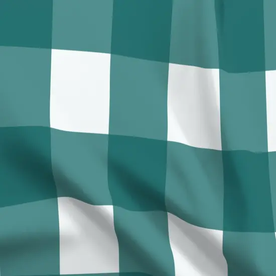 Various Fabrics by the Yard or Fat Quarter Teal Buffalo Check Large Scale Plaid Rustic Gingham Cabin Custom Printed Fabric by Spoonflower {5}