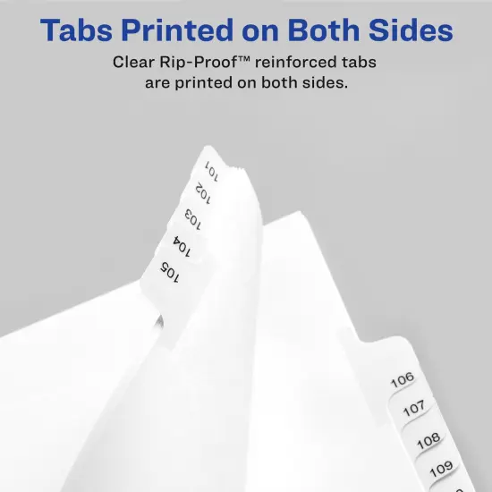 Avery Legal Exhibit Binder Dividers, Preprinted 76-100 Tab, Side Tabs, Unpunched Letter Size, 1 Set Collated, 4 Sets per Pack (01704) {4}