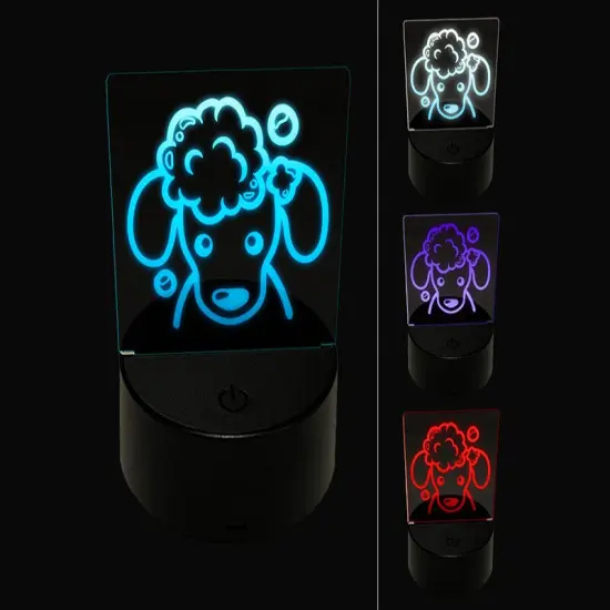 Dog Wash Bubble Bath 3D Illusion LED Night Light Sign Nightstand Desk Lamp {1}