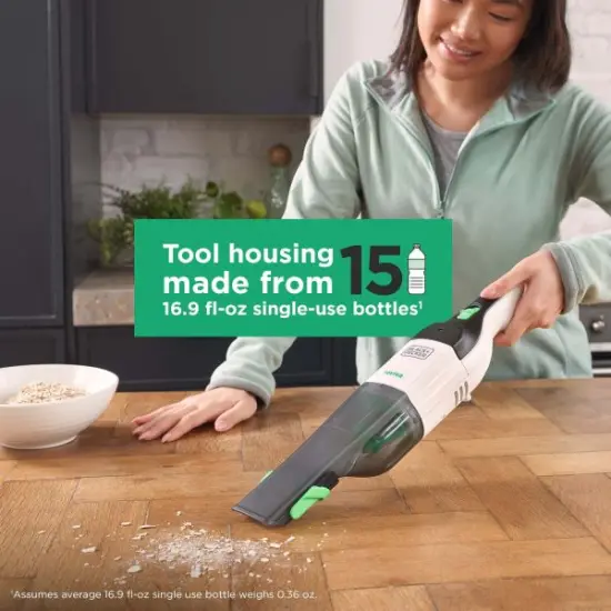 BLACK+DECKER Reviva 8V MAX Cordless Hand Vacuum with Charger, Filter and Brush Crevice Tool (REVHV8J40) {6}