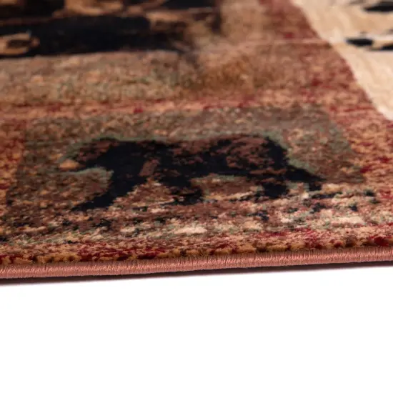 Masada Rugs Kodiak Collection Cabin/Lodge Area Rug Mat with Bear and Cub Scene {6}