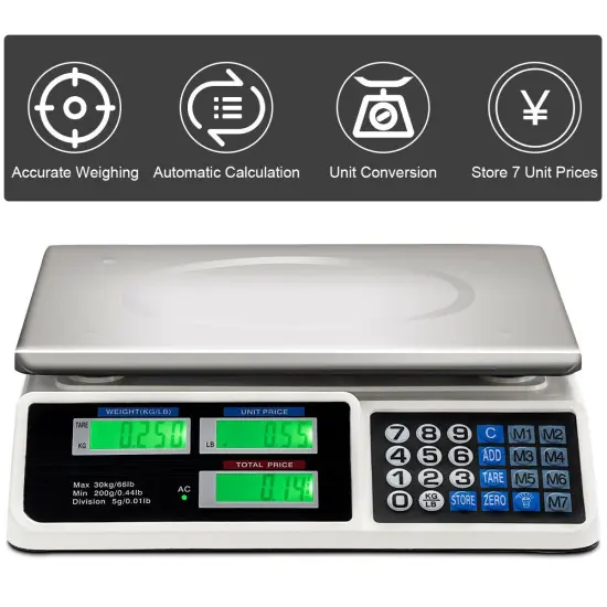 Silver ABS Digital Weight Food Count Scale with 3 Power Supply Modes {4}