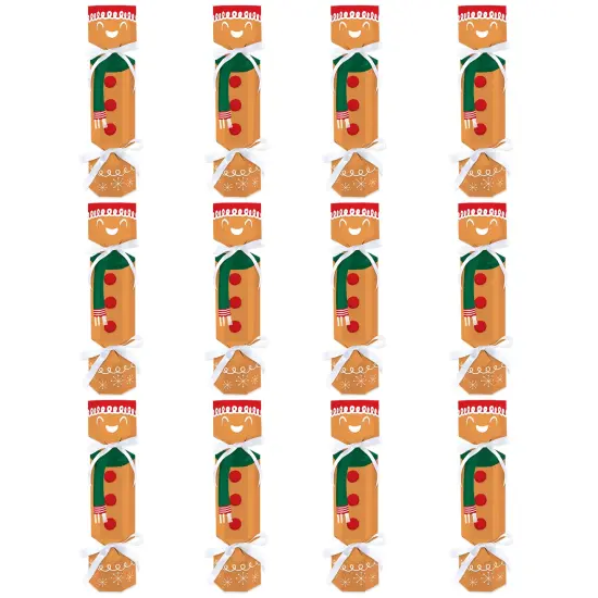 Big Dot of Happiness Gingerbread Christmas - No Snap Gingerbread Man Holiday Party Table Favors - DIY Cracker Boxes - Set of 12 {6}