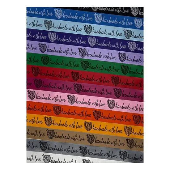 Knitting Handmade with Love Yarn Heart Satin Ribbon for Bows Gift Wrapping - 1" - 3 Yards Orange Ribbon {1}