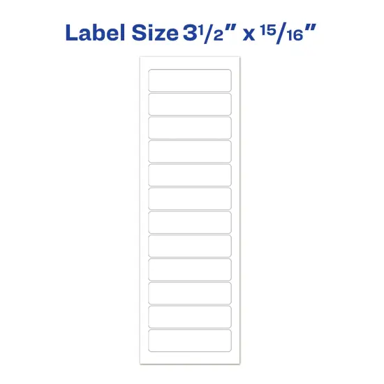 Avery White Computer Labels, 15/16" x 3-1/2", Dot Matrix Labels and Pin-Feed Labels, 5,000 Total (4013) {6}