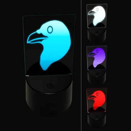 Clever Raven Head 3D Illusion LED Night Light Sign Nightstand Desk Lamp {1}