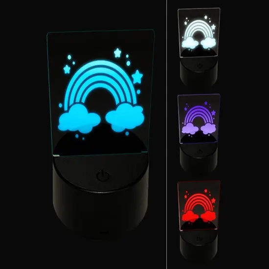 Sweet Adorable Magical Rainbow 3D Illusion LED Night Light Sign Nightstand Desk Lamp {1}