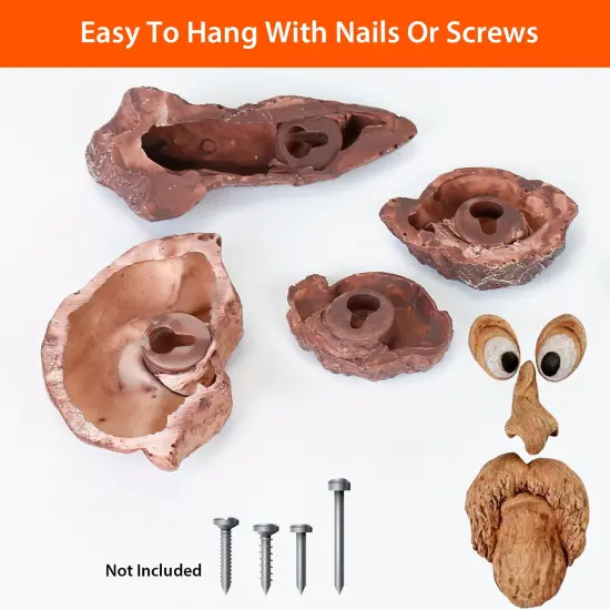 Eggracks by Global Phoenix - Resin Old Man Tree Hugger Bark - Ghost Face Decoration - Funny Tree Face, Easter and Halloween Decor {3}