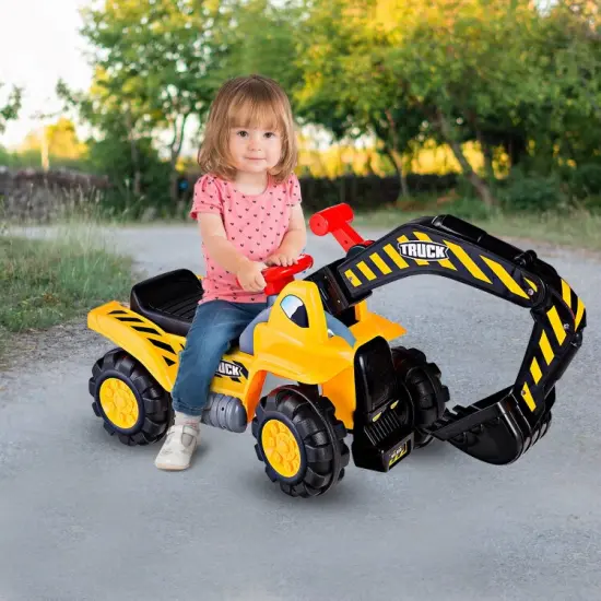 Outdoor Kids Ride On Construction Excavator with Safety Helmet {4}