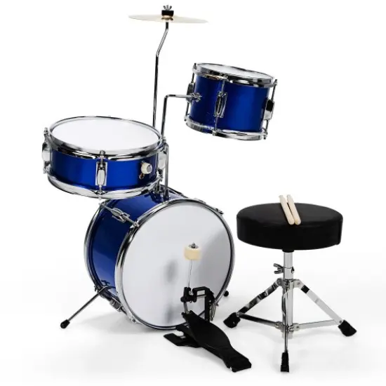 Junior Drum Set with 5 Drums Black {7}
