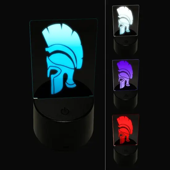 Ancient Greek Roman Spartan Helmet 3D Illusion LED Night Light Sign Nightstand Desk Lamp {1}