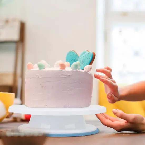 108Pcs Cake Decorating Supplies Kit 11in Revolving Cake Table with Stand Base and Baking Tools {6}