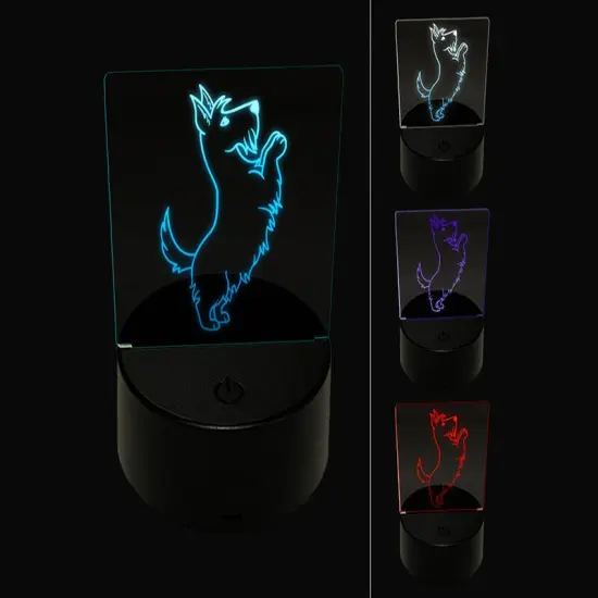 Scottish Terrier Dog Begging 3D Illusion LED Night Light Sign Nightstand Desk Lamp {1}