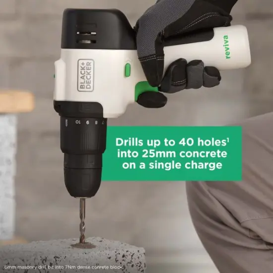 BLACK+DECKER Reviva 12V MAX* Cordless Hammer Drill with Charger and Screwdriver Bit (REVCHD12C) {5}