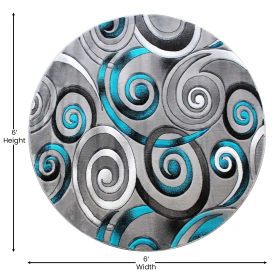 Masada Rugs DaVinci Collection Contemporary Woven Area Rug with Hand Carved Overlapping Swirls - Design D414 {5}