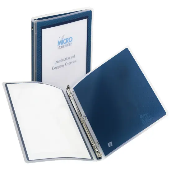Avery Flexi-View 3 Ring Binder, 1/2 Inch Round Rings, 2 Navy Blue Binders (01671) {3}